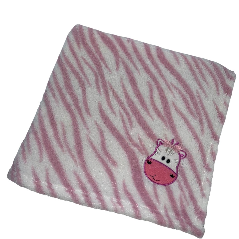 HTF Swiggles RN 67227 Pink White Plush Zebra Baby Blanket/Lovey